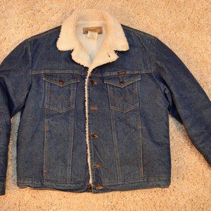 Vintage Wrangler Sherpa Denim Jean Jacket Large
